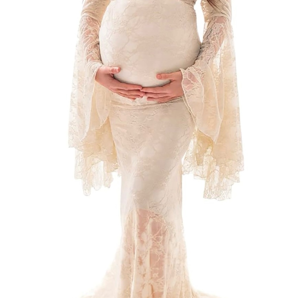 Chic Cream Lace Long Sleeve Dress